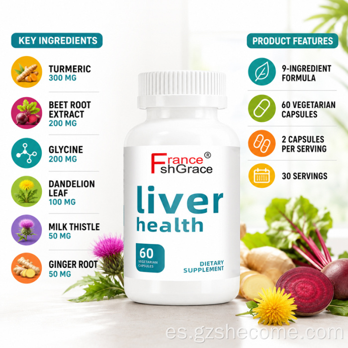Shecome Liver Health Cápsulas Limpieza del hígado Apoyo desintoxicante